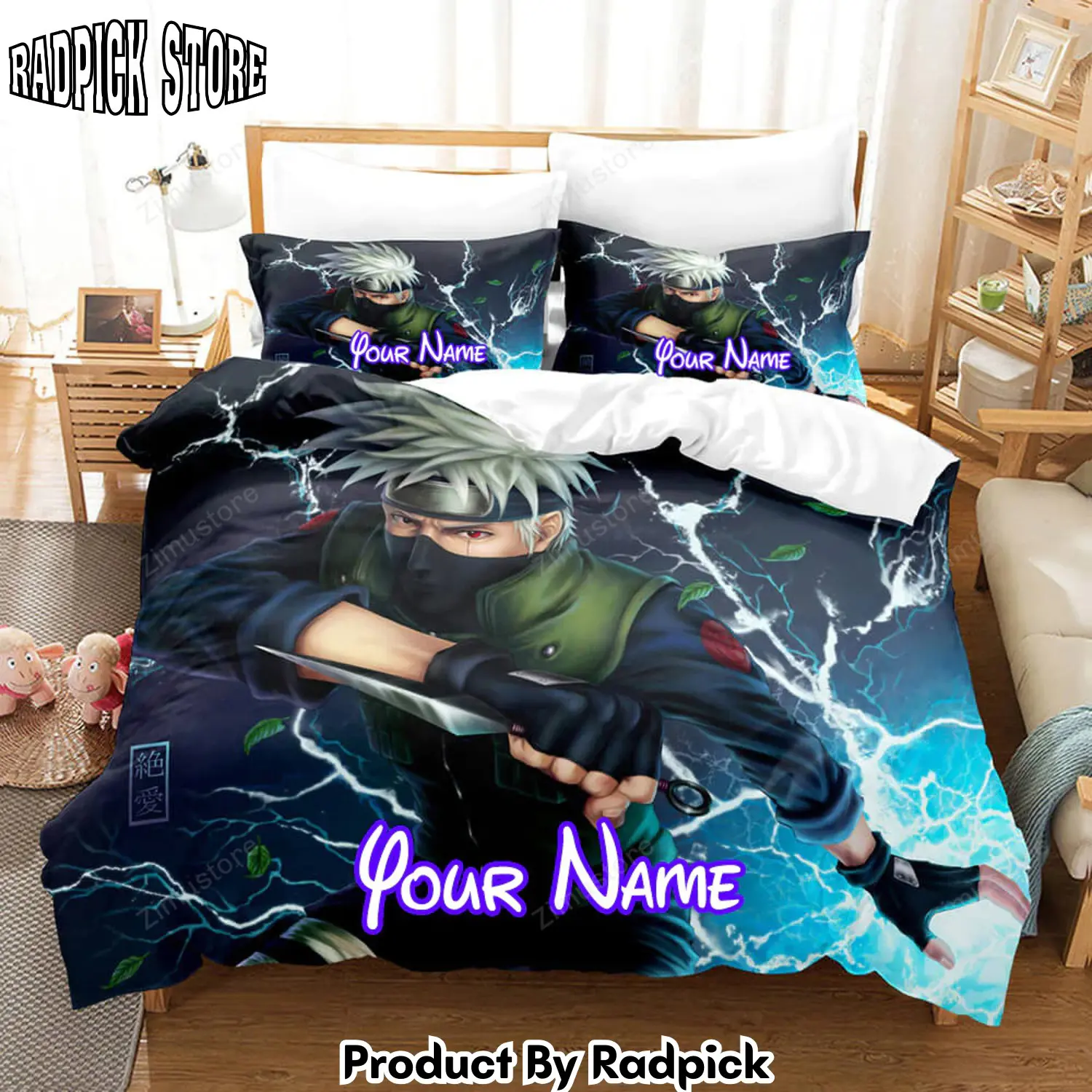 Radpick anime naruto cosplay personalized name bedding set duvet cover bed sheets sets9394 rp3278749